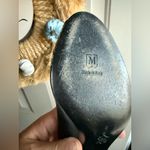 Vintage Bruno Magli black metallic snakeskin satin peep toe heels, size 8M Photo 6