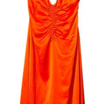Jason Wu Jason‎ Wu Orange/Red Satin Feel Midi Dress Size Large Photo 0