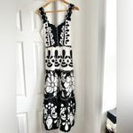 Farm Rio Black And White Summer Cutwork Organic Cotton Midi Dress Photo 4
