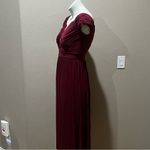 ASOS  design fuller bust lace and pleat bardot burgundy dress size 4 nwt Photo 6