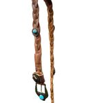 Bebe ✨ cognac braided leather belt with turquoise details sz s/m✨ Photo 4