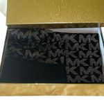 Michael Kors NWT NIB  All Over MK Logo Rhinestone Black Gold Beanie Scarf Set OS Photo 3