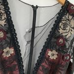 Theia Burgundy Midnight Dress Embroidered Lace AS Photo 4