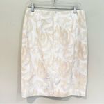 Worth Embroidered Slim Pencil Skirt Women's 6 Cream Ivory 100% Cotton Career NWT White Photo 3
