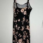 French Grey Floral Midi Dress Women’s Large Black Pink Sleeveless Casual Stretch Photo 4