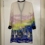 Juicy Couture silk dress marina watercolor print sailboat button dress size US 2 Photo 5