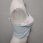 SO  mixed stripe oversized button down and bralette size medium Photo 11