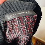 ZARA  Red Fringe Trim Tweed Sweater Photo 3