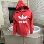 Adidas Originals Hoodie Women Small Coral Trefoil Logo Sweatshirt Pullover S Photo 12