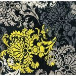 Vera Bradley  Baroque Shoulder Tote Bag Black Gray Yellow Print Photo 1