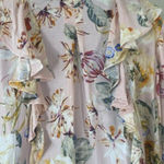 Haute Hippie Tribe Women’s Size L Pink Floral Ruffle Top Boho Blouse Peasant Photo 4