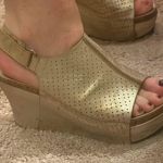 Pierre Dumas Gold Platform Wedges Photo 3