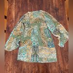 Anthropologie NWOT Green Floreat Dress Amelie 100% silk Kimono Style Boho size 4 Photo 5