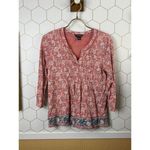 Lucky Brand Floral Pink Peasant Babydoll Top - Size - Small Photo 4