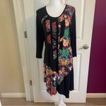 Parsley & Sage Artsy Patchwork Stripe Boho Jersey Dress Women’s Size Medium Black Photo 6