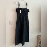Banana Republic  Petite 0 Black Linen Blend Strapless Wide-Leg Jumpsuit NWT Photo 4