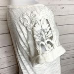 Almost Famous White Crochet Sleeve Flared Hem Knit Burnout Top Size Small Photo 3