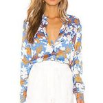 STINE GOYA NWOT Mandarin Collar Maxwell Satin Blouse In Wallpaper Size M Size M Photo 0