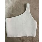 Aritzia Babaton Women's Beige One-Shoulder Cropped Tank Top Size L Photo 1