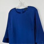 Universal Standard  Louise Long Sleeve Satin Blouse in Royal Blue Small Photo 2