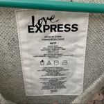 EXPRESS Sequin Front Silver Long Sleeve Sweatshirt Photo 3