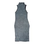 One Teaspoon Charcoal Bodycon Midi Dress Mock Neck Zipper back Shimmer Small NWT Photo 1