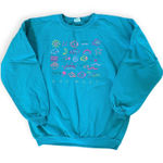 Vintage Crazy Shirts Hawaii Key West Embroidered Sweatshirt Womens M Resortwear Blue Size M Photo 0