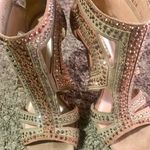 Casadei  womens open toe leather heels size 7 Rhinestones Photo 7