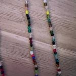 Colorful Vintage Handmade Czech Glass Bead 26" 1960s Mardi Gras Necklace Red Photo 3