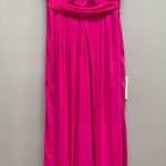 Badgley Mischka Collection Magenta Fluorescent Chiffon Strapless Gown 10 Photo 4