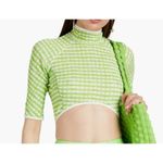 Jacquemus  Tuba cropped gingham jersey turtleneck top Photo 3