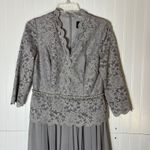 Alex Evenings  Women's Gray‎ Lace 3/4 Sleeve Midi Dress Special Occasion Photo 4