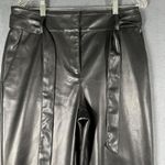 Loft  Womens 8 Tall Black Imitation Leather Flat Front Casual Dress Career Pants‎ Photo 2
