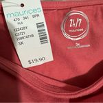 Maurice's 24/7  Plus Women Pink Wide Strap Elastic Hem Sleeve Boat neck Blouse 3X Photo 4