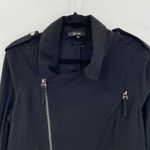 Miss Me  Asymmetrical Zip Moto Jacket Womens Small Black Cotton Zip Pockets Photo 1