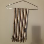 Cejon Sparkle Earthtones Striped Fringed Fall Winter Scarf Gray Photo 6