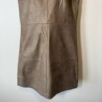 Badgley Mischka "Belle Sleeveless brown Gold Genuine Leather Dress Sz 12 Elegant Photo 2