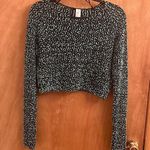 H&M Sea green and black cropped knit sweater woman’s size small Photo 0
