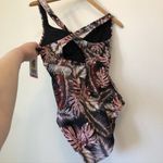 Hurley NEW NWT Black Mauve Pink Multi Floral Crossback One Piece Swimsuit Small Photo 10