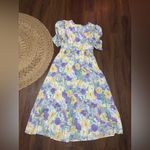 Baltic Born  floral maxi pansy print L maxi dress holiday party classic boho $129 Photo 9