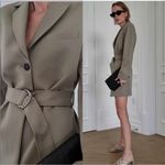ANINE BING NEW NWT Campbell Belted Trench Coat Dress Green Photo 1