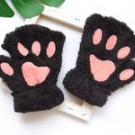 🆕Black Fingerless Cat Paw Gloves Photo 6