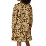 ANINE BING NWOT  Peyton Painterly Leo Print Cotton Ruffle Mini Dress Tan Black S Photo 5