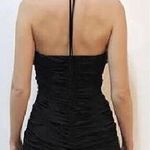 ZARA NWT  Draped Gathered Ruched Tie Neck Bodycon Mini Dress Black Women's Size S Photo 1