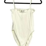 ZARA Limited Contour Collection Ruffle Spaghetti Strap Rib Bodysuit XS Cream Photo 11