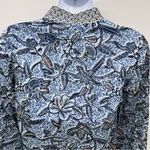 Tory Burch Blue Floral Print 100% Cotton Tunic Style Blouse- Size 6 Photo 6