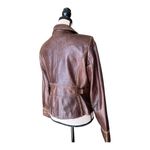 XOXO Women's Vintage Brown Leather Cowgirl Blazer Jacket Size L Photo 8