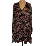 ZARA  Floral Paisley Print Long Sleeve V Neck‎ Mini Dress Photo 1