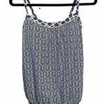 Lands' End Sz 8 Black Geometric Print Wirefree Soft Cups Tankini Top Photo 0