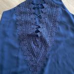 WAYF  Navy Blue Crochet Sleeveless Top Photo 1